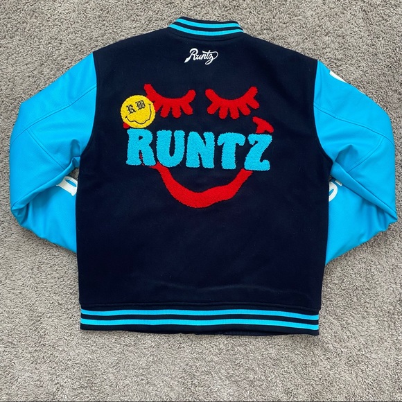 NWT Runtz Worldwide Winkz Varsity Jacket Navy XL - Picture 4 of 6